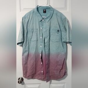 Neff Casual Button Down Shirt Blue and Pink Gradient